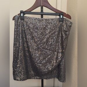 LOFT Glittering Black Mini Skirt